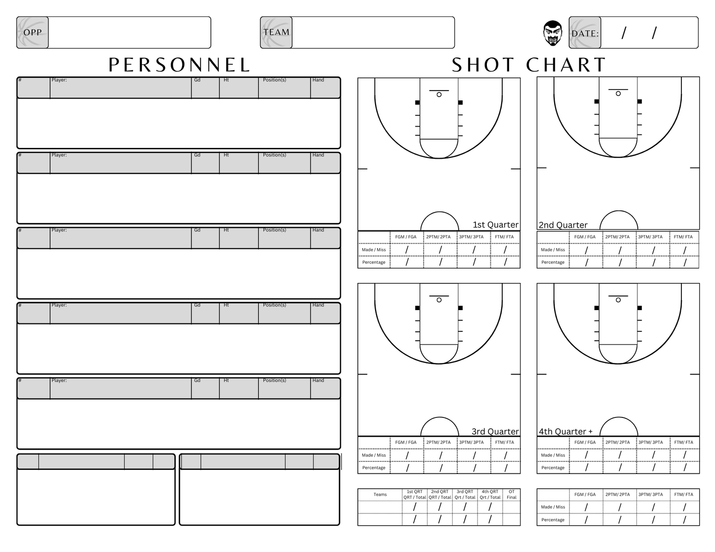 Basketball Team Scouting Notebook